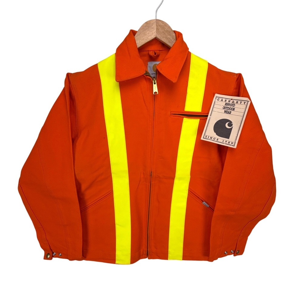 Carhartt‎ High Vis Detroit Jacket Unlined Mens Small JU200 Orange NWT NOS